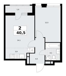 1-BD Apartment Sale, 40.5 sq. m. at Rodniye Kvartaly, Kvartal № 33, Marushkinskoye Settlement, Moscow, Russia #3