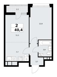 1-BD Apartment Sale, 40.4平方米 at Rodniye Kvartaly, Kvartal № 33, Marushkinskoye Settlement, Moscow, Russia #2 1-BD Apartment Sale, 40.4平方米 at Rodniye Kvartaly, Kvartal № 33, Marushkinskoye Settlement, Moscow, Russia #2