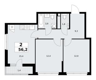 1-BD Apartment Sale, 56.2平方米 at Rodniye Kvartaly, Kvartal № 33, Marushkinskoye Settlement, Moscow, Russia #3 1-BD Apartment Sale, 56.2平方米 at Rodniye Kvartaly, Kvartal № 33, Marushkinskoye Settlement, Moscow, Russia #3