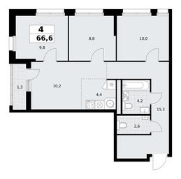 3-BD Apartment Sale, 66.6平方米 at Rodniye Kvartaly, Kvartal № 33, Marushkinskoye Settlement, Moscow, Russia #2 3-BD Apartment Sale, 66.6平方米 at Rodniye Kvartaly, Kvartal № 33, Marushkinskoye Settlement, Moscow, Russia #2