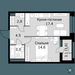 1-BD Apartment Sale, 44.2 sq. m. at Sky Garden, Stroitelny Drive, 9с6, Moscow, Russia #2