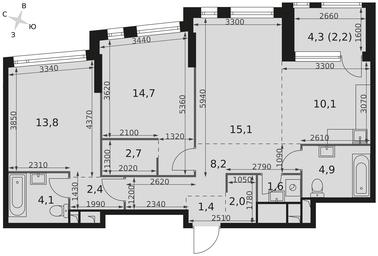 3-BD Apartment Sale, 83.2 sq. m. at Rotterdam, Varshavskoye Highway, 37Ак1с2, Moscow, Russia #4