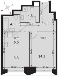 2-BD Apartment Sale, 46 sq. m. at Arkhitektor, Akademika Volgina Street, 2Д, Moscow, Russia #4