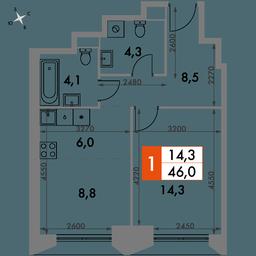 2-BD Apartment Sale, 46 sq. m. at Arkhitektor, Akademika Volgina Street, 2Д, Moscow, Russia #2 2-BD Apartment Sale, 46 sq. m. at Arkhitektor, Akademika Volgina Street, 2Д, Moscow, Russia #2
