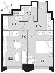 2-BD Apartment Sale, 46 sq. m. at Arkhitektor, Akademika Volgina Street, 2Д, Moscow, Russia #3 2-BD Apartment Sale, 46 sq. m. at Arkhitektor, Akademika Volgina Street, 2Д, Moscow, Russia #3