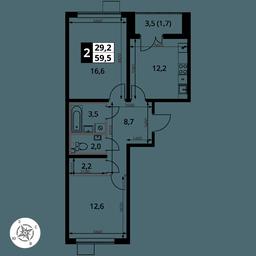 2-BD Apartment Sale, 59.5 sq. m. at Pervy Yuzhny, zhiloy kompleks Pervy Yuzhny, Leninskiy City District, Moscow Region, Russia #4