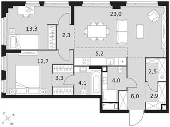3-BD Apartment Sale, 79.3 sq. m. at Sydney City, Shenogina Street, 2, Moscow, Russia #3 3-BD Apartment Sale, 79.3 sq. m. at Sydney City, Shenogina Street, 2, Moscow, Russia #3