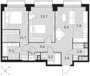 2-BD Apartment Sale, 66.3 sq. m. at Sydney City, Shenogina Street, 2, Moscow, Russia #3 2-BD Apartment Sale, 66.3 sq. m. at Sydney City, Shenogina Street, 2, Moscow, Russia #3