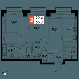 2-BD Apartment Sale, 66.3 sq. m. at Sydney City, Shenogina Street, 2, Moscow, Russia #2 2-BD Apartment Sale, 66.3 sq. m. at Sydney City, Shenogina Street, 2, Moscow, Russia #2