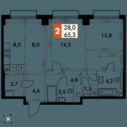 2-BD Apartment Sale, 65.3 sq. m. at Sydney City, Shenogina Street, 2, Moscow, Russia #2