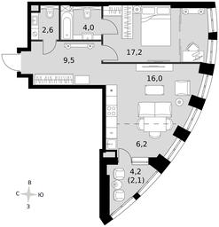 1-BD Apartment Sale, 57.5平方米 at Sydney City, Shenogina Street, 2, Moscow, Russia #3 1-BD Apartment Sale, 57.5平方米 at Sydney City, Shenogina Street, 2, Moscow, Russia #3