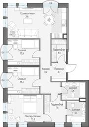 2-BD Apartment Sale, 97.2平方米 at Dostizhenie, Akademika Korolyova Street, 21, Moscow, Russia #2
