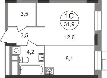 Apartment Sale, 31.9 sq. m. at Rezidentsii Skolkovo, Kashtanovaya ulitsa, 1, rabochiy posyolok Zarechye, Odintsovskiy City District, Moscow Region, Russia #2