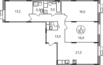 3-BD Apartment Sale, 92.5 sq. m. at Rezidentsii Skolkovo, Kashtanovaya ulitsa, 1, rabochiy posyolok Zarechye, Odintsovskiy City District, Moscow Region, Russia #2 3-BD Apartment Sale, 92.5 sq. m. at Rezidentsii Skolkovo, Kashtanovaya ulitsa, 1, rabochiy posyolok Zarechye, Odintsovskiy City District, Moscow Region, Russia #2