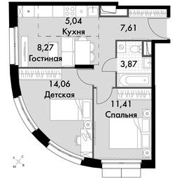 3-BD Apartment Sale, 50.26 sq. m. at Dvizhenie. Govorovo, Центральная улица, 47, деревня Говорово, поселение Московский, Москва, Россия #3 3-BD Apartment Sale, 50.26 sq. m. at Dvizhenie. Govorovo, Центральная улица, 47, деревня Говорово, поселение Московский, Москва, Россия #3