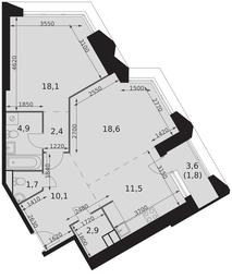 2-BD Apartment Sale, 72 sq. m. at Arkhitektor, Akademika Volgina Street, 2Д, Moscow, Russia #4