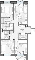 2-BD Apartment Sale, 88.8 sq. m. at Dostizhenie, Akademika Korolyova Street, 21, Moscow, Russia #2
