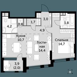 2-BD Apartment Sale, 60.2平方米 at Rotterdam, Varshavskoye Highway, 37Ак1с2, Moscow, Russia #3 2-BD Apartment Sale, 60.2平方米 at Rotterdam, Varshavskoye Highway, 37Ак1с2, Moscow, Russia #3
