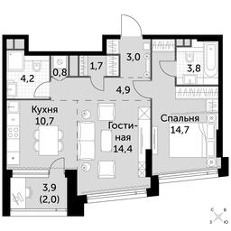 2-BD Apartment Sale, 60.2平方米 at Rotterdam, Varshavskoye Highway, 37Ак1с2, Moscow, Russia #2 2-BD Apartment Sale, 60.2平方米 at Rotterdam, Varshavskoye Highway, 37Ак1с2, Moscow, Russia #2