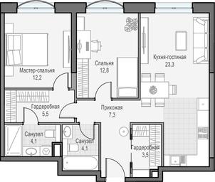 Продажа 1-комн. квартиры, 73,27 м² в ЖК «Дом «Достижение»», улица Академика Королёва, 21, Москва, Россия #2 Продажа 1-комн. квартиры, 73,27 м² в ЖК «Дом «Достижение»», улица Академика Королёва, 21, Москва, Россия #2