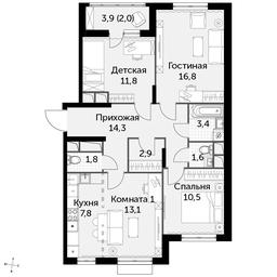 4-BD Apartment Sale, 86 sq. m. at Rimskiy, Rimskiy proyezd, 1, Settlement of Razvilka, Leninskiy City District, Moscow Region, Russia #3 4-BD Apartment Sale, 86 sq. m. at Rimskiy, Rimskiy proyezd, 1, Settlement of Razvilka, Leninskiy City District, Moscow Region, Russia #3