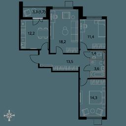 3-BD Apartment Sale, 76.3 sq. m. at Pervyi Leningradskiy, Pervy Leningradskiy Residential Complex, Moscow, Russia #3 3-BD Apartment Sale, 76.3 sq. m. at Pervyi Leningradskiy, Pervy Leningradskiy Residential Complex, Moscow, Russia #3