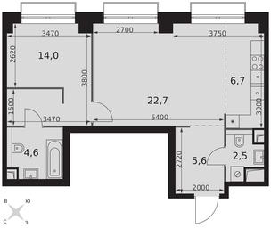 2-BD Apartment Sale, 56.1 sq. m. at Sydney City, Shenogina Street, 2, Moscow, Russia #4