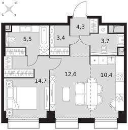 2-BD Apartment Sale, 54.6 sq. m. at Sydney City, Shenogina Street, 2, Moscow, Russia #3 2-BD Apartment Sale, 54.6 sq. m. at Sydney City, Shenogina Street, 2, Moscow, Russia #3
