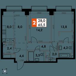 Продажа 2-комн. квартиры, 65,5 м² в ЖК «Сидней Сити (Sydney City)», улица Шеногина, 2, Москва, Россия #2