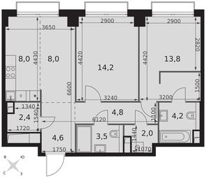 Продажа 2-комн. квартиры, 65,5 м² в ЖК «Сидней Сити (Sydney City)», улица Шеногина, 2, Москва, Россия #4