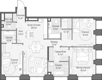 2-BD Apartment Sale, 119.3 sq. m. at Life Time, Sergeya Makeyeva Street, вл11/9с1-10, Moscow, Russia #4