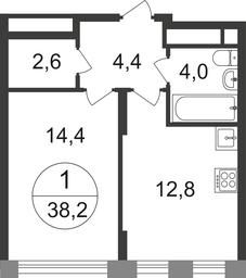 Apartment Sale, 38.2 sq. m. at Peredelkino Blizhnee, Korneya Chukovskogo Street, 1, Vnukovskoye Settlement, Moscow, Russia #2
