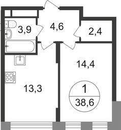 Apartment Sale, 38.6 sq. m. at Peredelkino Blizhnee, Korneya Chukovskogo Street, 1, Vnukovskoye Settlement, Moscow, Russia #2 Apartment Sale, 38.6 sq. m. at Peredelkino Blizhnee, Korneya Chukovskogo Street, 1, Vnukovskoye Settlement, Moscow, Russia #2