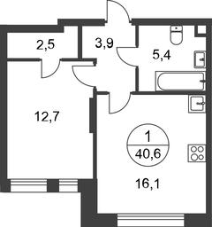 Apartment Sale, 40.6平方米 at Peredelkino Blizhnee, Korneya Chukovskogo Street, 1, Vnukovskoye Settlement, Moscow, Russia #2 Apartment Sale, 40.6平方米 at Peredelkino Blizhnee, Korneya Chukovskogo Street, 1, Vnukovskoye Settlement, Moscow, Russia #2
