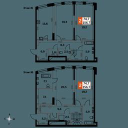 4-BD Apartment Sale, 156.4平方米 at Sydney City, Shenogina Street, 2, Moscow, Russia #2