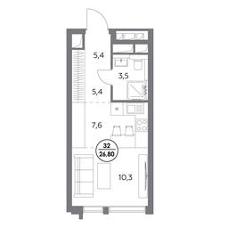 1-BD Apartment Sale, 26.8 sq. m. at Dom56, Fridrikha Engelsa Street, 56с1, Moscow, Russia #4