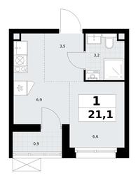 Apartment Sale, 21.1 sq. m. at Rodniye Kvartaly, Kvartal № 33, Marushkinskoye Settlement, Moscow, Russia #3 Apartment Sale, 21.1 sq. m. at Rodniye Kvartaly, Kvartal № 33, Marushkinskoye Settlement, Moscow, Russia #3