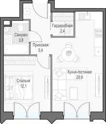 1-BD Apartment Sale, 45.2 sq. m. at Dostizhenie, Akademika Korolyova Street, 21, Moscow, Russia #4
