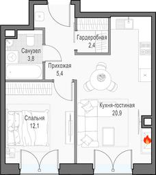 1-BD Apartment Sale, 45.1 sq. m. at Dostizhenie, Akademika Korolyova Street, 21, Moscow, Russia #4