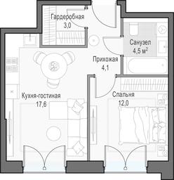 1-BD Apartment Sale, 41.4 sq. m. at Dostizhenie, Akademika Korolyova Street, 21, Moscow, Russia #4