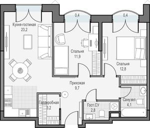 1-BD Apartment Sale, 69.5平方米 at Dostizhenie, Akademika Korolyova Street, 21, Moscow, Russia #2