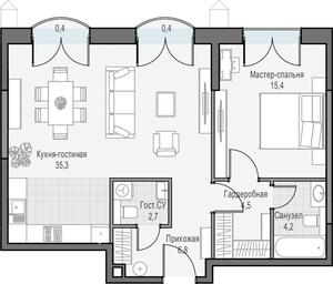 1-BD Apartment Sale, 69.7 sq. m. at Dostizhenie, Akademika Korolyova Street, 21, Moscow, Russia #3