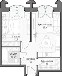 1-BD Apartment Sale, 46.9 sq. m. at Dostizhenie, Akademika Korolyova Street, 21, Moscow, Russia #4