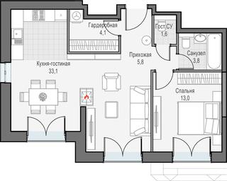 1-BD Apartment Sale, 62.9 sq. m. at Dostizhenie, Akademika Korolyova Street, 21, Moscow, Russia #3