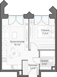 1-BD Apartment Sale, 38.3平方米 at Dostizhenie, Akademika Korolyova Street, 21, Moscow, Russia #4