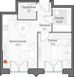 1-BD Apartment Sale, 41.3平方米 at Dostizhenie, Akademika Korolyova Street, 21, Moscow, Russia #4