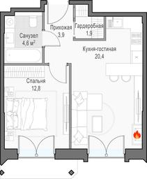 1-BD Apartment Sale, 44.4平方米 at Dostizhenie, Akademika Korolyova Street, 21, Moscow, Russia #4