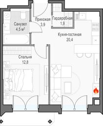 1-BD Apartment Sale, 44.4 sq. m. at Dostizhenie, Akademika Korolyova Street, 21, Moscow, Russia #4