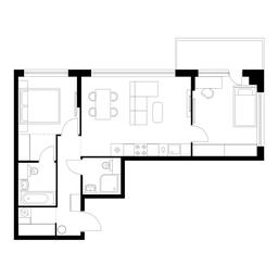 2-BD Apartment Sale, 61平方米 at Kutuzovskiy Kvartal, Ivana Franko Street, 20к1, Moscow, Russia #2 2-BD Apartment Sale, 61平方米 at Kutuzovskiy Kvartal, Ivana Franko Street, 20к1, Moscow, Russia #2