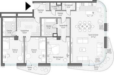 2-BD Apartment Sale, 161.9 sq. m. at Lavrushinskiy, Lavrushinsky Lane, 11к1, Moscow, Russia #2 2-BD Apartment Sale, 161.9 sq. m. at Lavrushinskiy, Lavrushinsky Lane, 11к1, Moscow, Russia #2